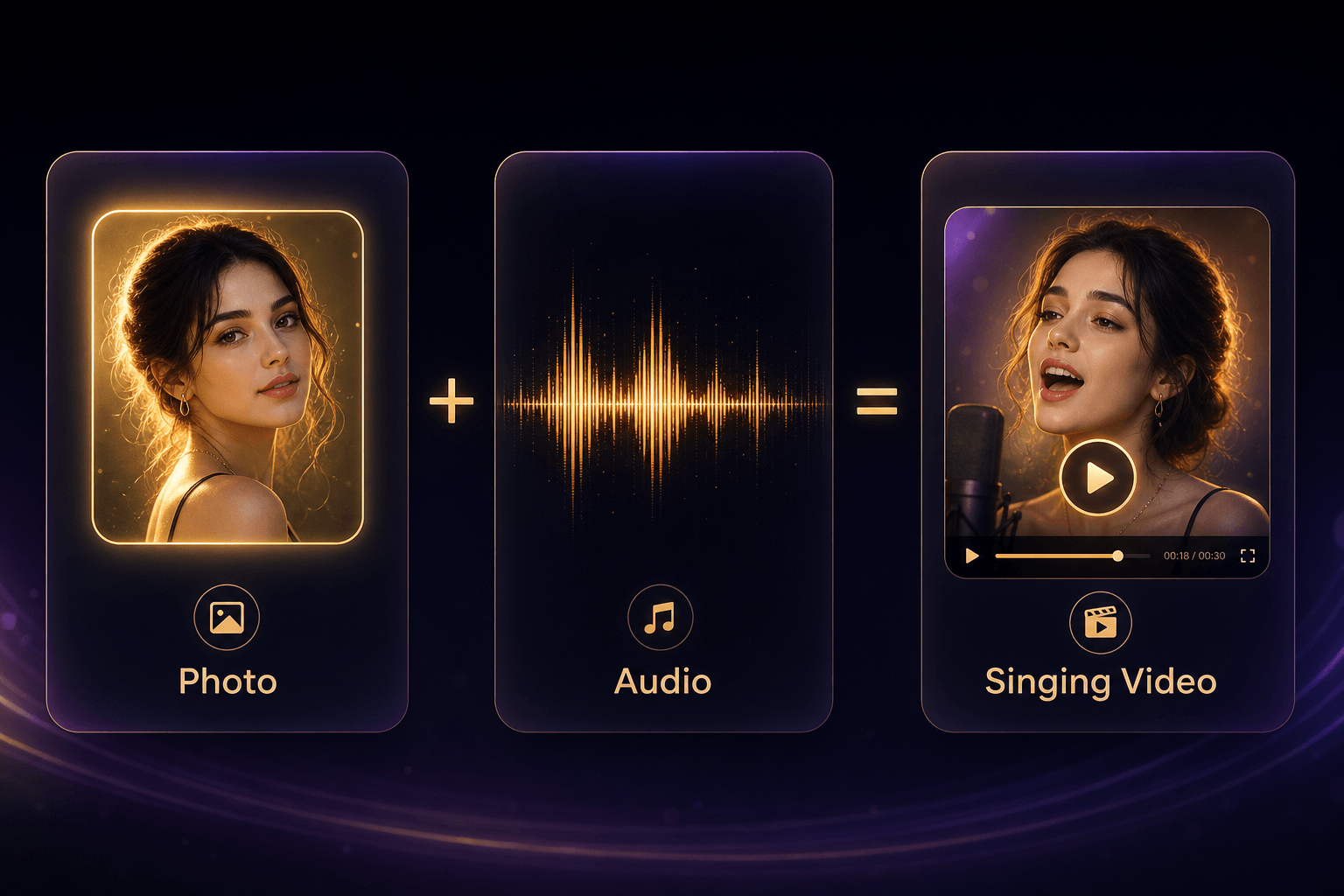 Photo plus Audio equals Singing Video - AI Singer formula