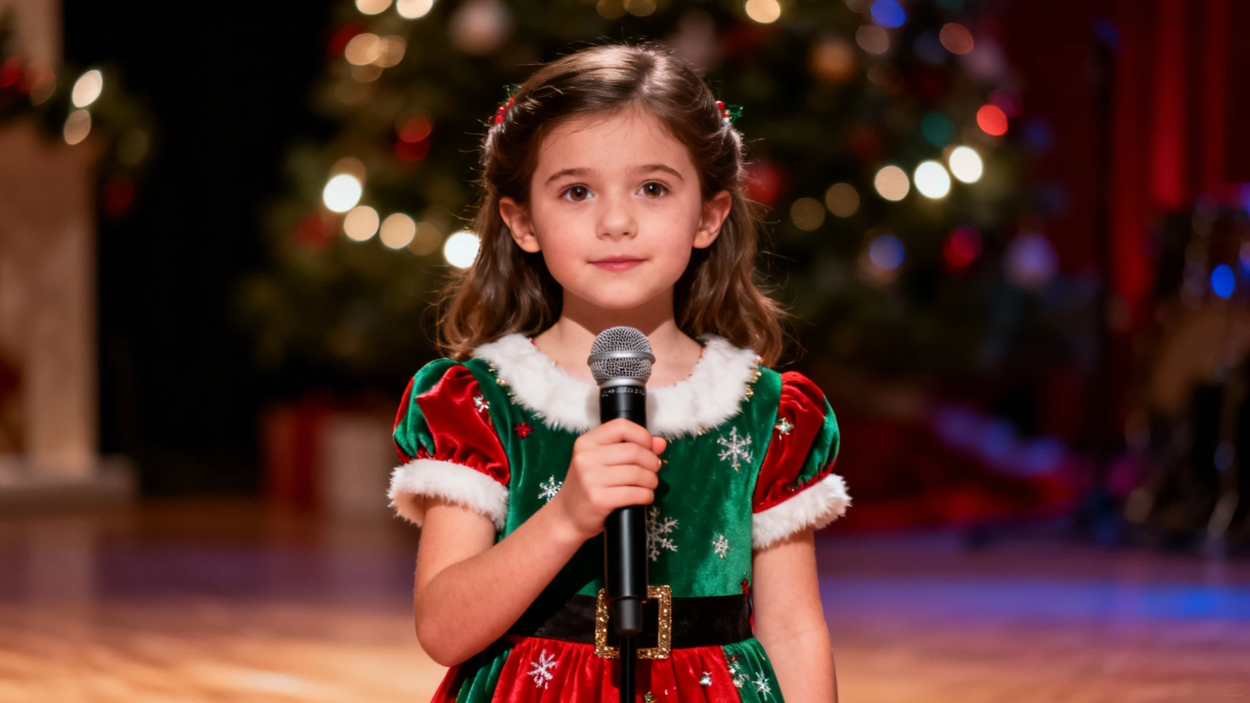 Girl Performing Christmas Song On Stage avatar