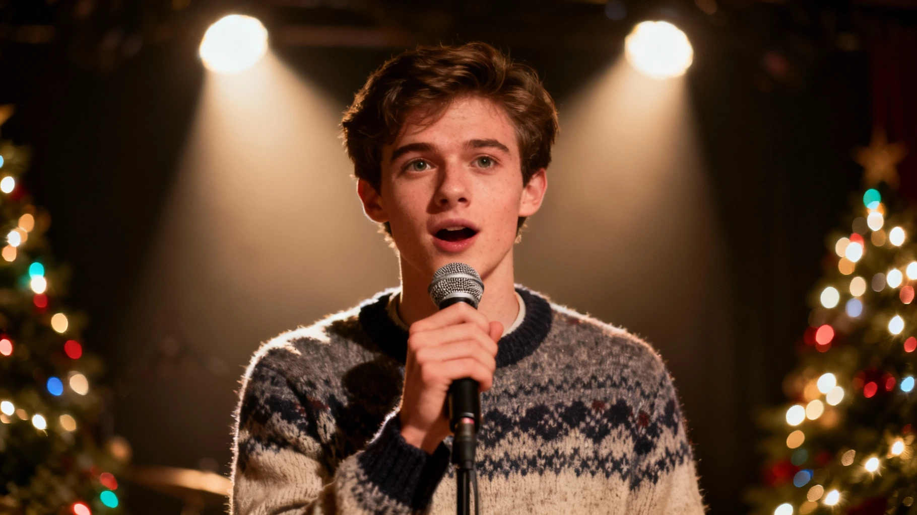 Man Performing Christmas Song On Stage avatar